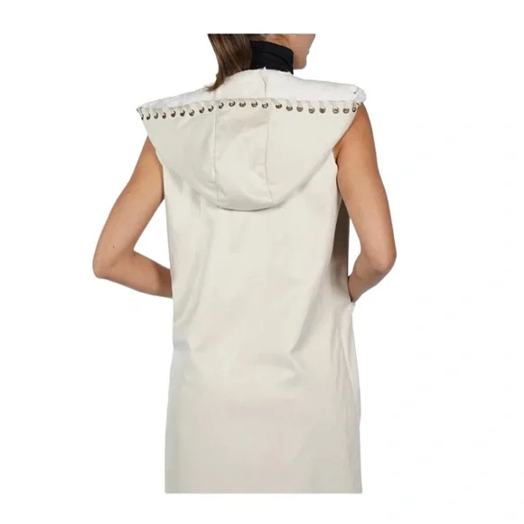 NEW Nordstrom Rack Love Token Whipstitch Trim Faux Suede Faux Fur Vest - Picture 4 of 15